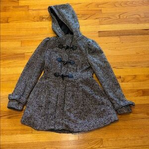 Aéropostale Herringbone Toggle Hooded Pea Coat M